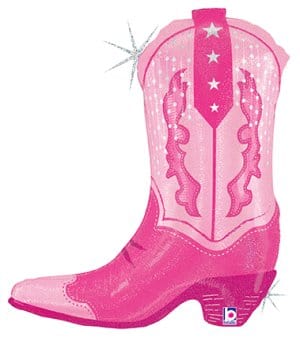 Balloons2Go Balloons 29" Pink Cowgirl Boot Foil Balloon 29" Pink Cowgirl Boot Foil Balloon