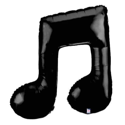 Balloons2Go Balloons 34" Betallic Black Music Note Double Foil Balloon 34" Betallic Black Music Note Double Foil Balloon
