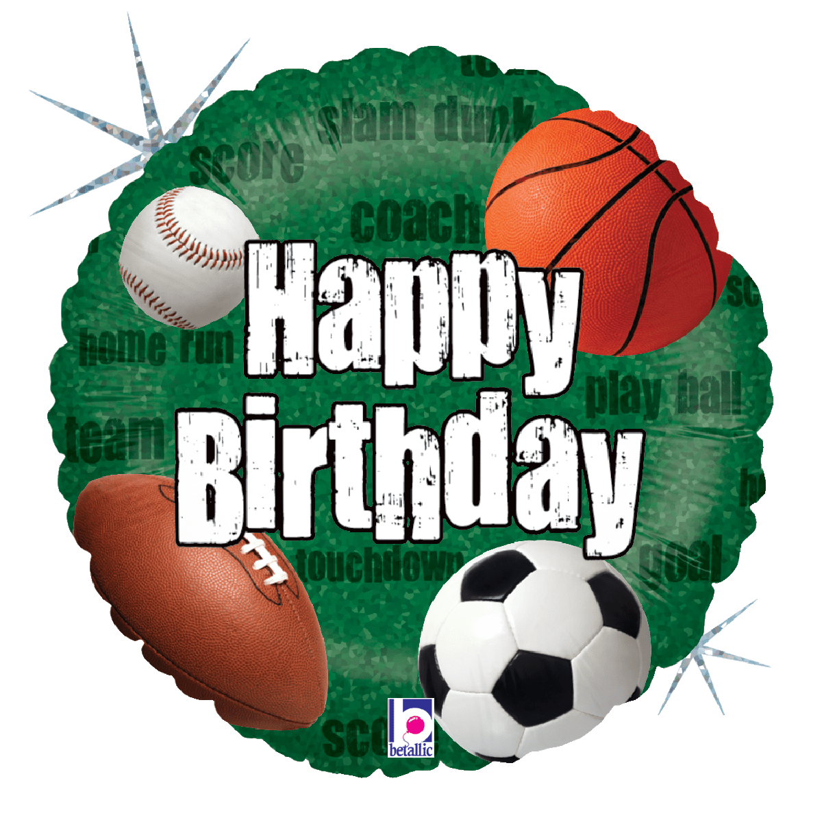 Balloons2Go Balloons 18" Sports Balls Birthday Foil Balloon 18in Sports Balls Birthday Foil Balloon | Party Decor