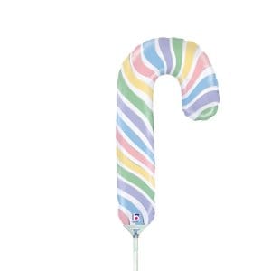 sempertex Balloons 14" Macaron Candy Cane Foil Balloon Flat Air fill only 14" Macaron Candy Cane Foil Balloon Flat Air fill only