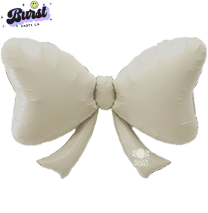 Burst Balloons 40" White Sand Cream Bow Foil Balloon 1ct 40" White Sand Cream Bow Foil Balloon 1ct
