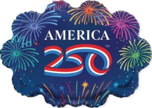 Anagram balloons Balloons 28" America 250 Fireworks Shape Foil Balloon 28" America 250 Fireworks Shape Foil Balloon