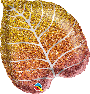 Balloons2Go Balloons 21" Fall Glittergraphic Ombre Leaf Foil Balloon - 21in Fall Glittergraphic Ombre Leaf Foil Balloon | Autumn Decor
