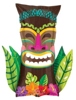 Balloons2Go Balloons 30" VINTAGE TIKI FOIL BALLOON Vintage Tiki Foil Balloon | Tropical Luau Party Balloon