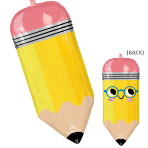 Balloons2Go Balloons 13" x 31" Write On Pencil Foil Balloon 13" x 31" Write On Pencil Foil Balloon