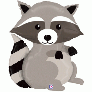 sempertex Balloons 36" Woodland Raccoon Shape Foil Balloon 36" Woodland Raccoon Shape Foil Balloon