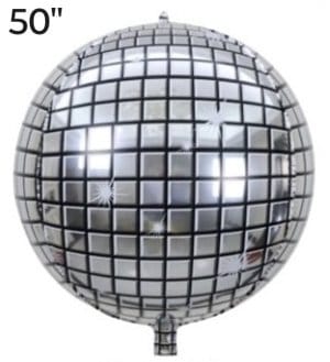 FUNGRAM Balloons 50" Disco Ball Giant Sphere Orb Foil Balloon 50" Disco Ball Giant Sphere Orb Foil Balloon