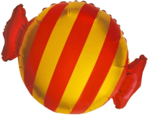Decochamp Balloons 24" Candy Shape red and gold stripes foil balloon 24" Candy Shape red and gold stripes foil balloon