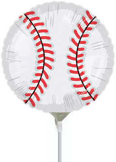 Balloons2Go Balloons 9" Baseball Air-Fill Foil Balloon 9" Baseball Air-Fill Foil Balloon