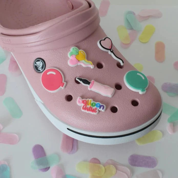 Balloons2Go Balloons PINK BALLOON HAND PUMP SHOE CHARM Pink Balloon Shoe Charm | Fun Balloon Accessory