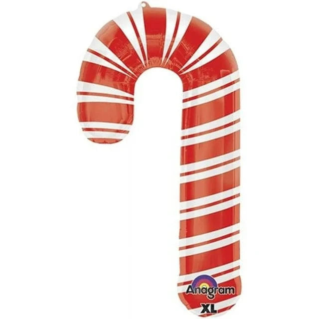 Balloons2Go Balloons Candy Cane Supershape 37 inch Balloon Candy Cane Supershape 37" Balloon | Christmas Sweet Decor