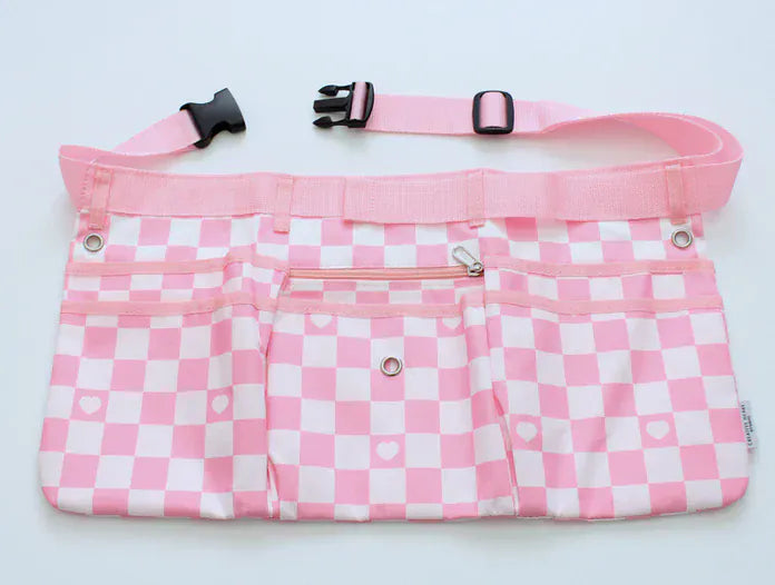 Balloons2Go Maker Apron - Pink and White Checkered Pattern Maker Apron | Pink and White Checkered Pattern