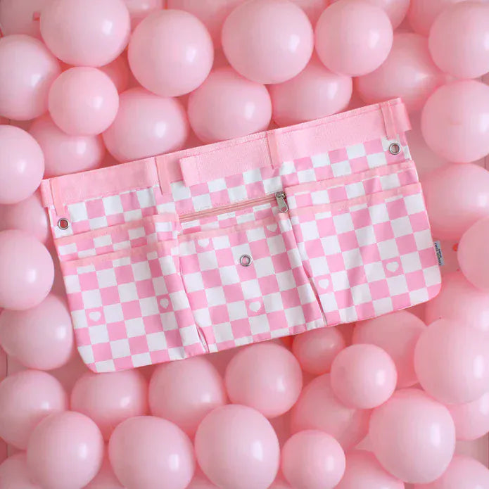 Balloons2Go Maker Apron - Pink and White Checkered Pattern Maker Apron | Pink and White Checkered Pattern