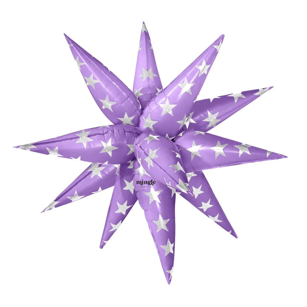 Mingle Balloons 26" Lilac sparkle starburst foil balloon 1 ct. Air fill only 26" Lilac sparkle starburst foil balloon 1 ct. Air fill only