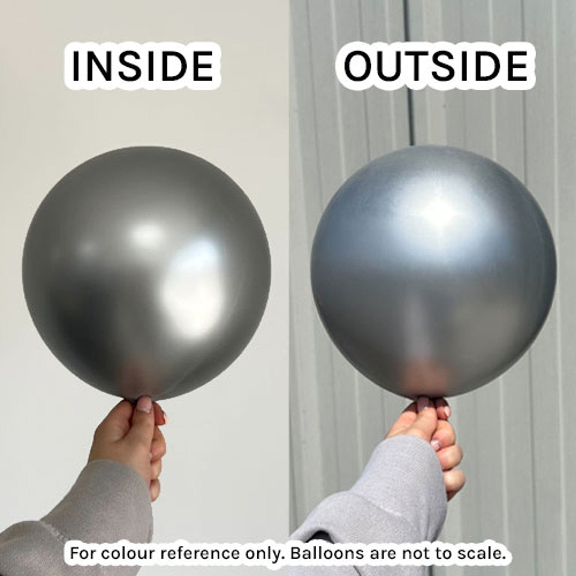 Balloons2Go Balloons Mirror Silver / 5 inch (100 Ct) Kalisan Mirror Collection– High Shine Latex Balloons for Statement Decor Kalisan Mirror Collection Latex Balloons | Glossy Metallic Finish