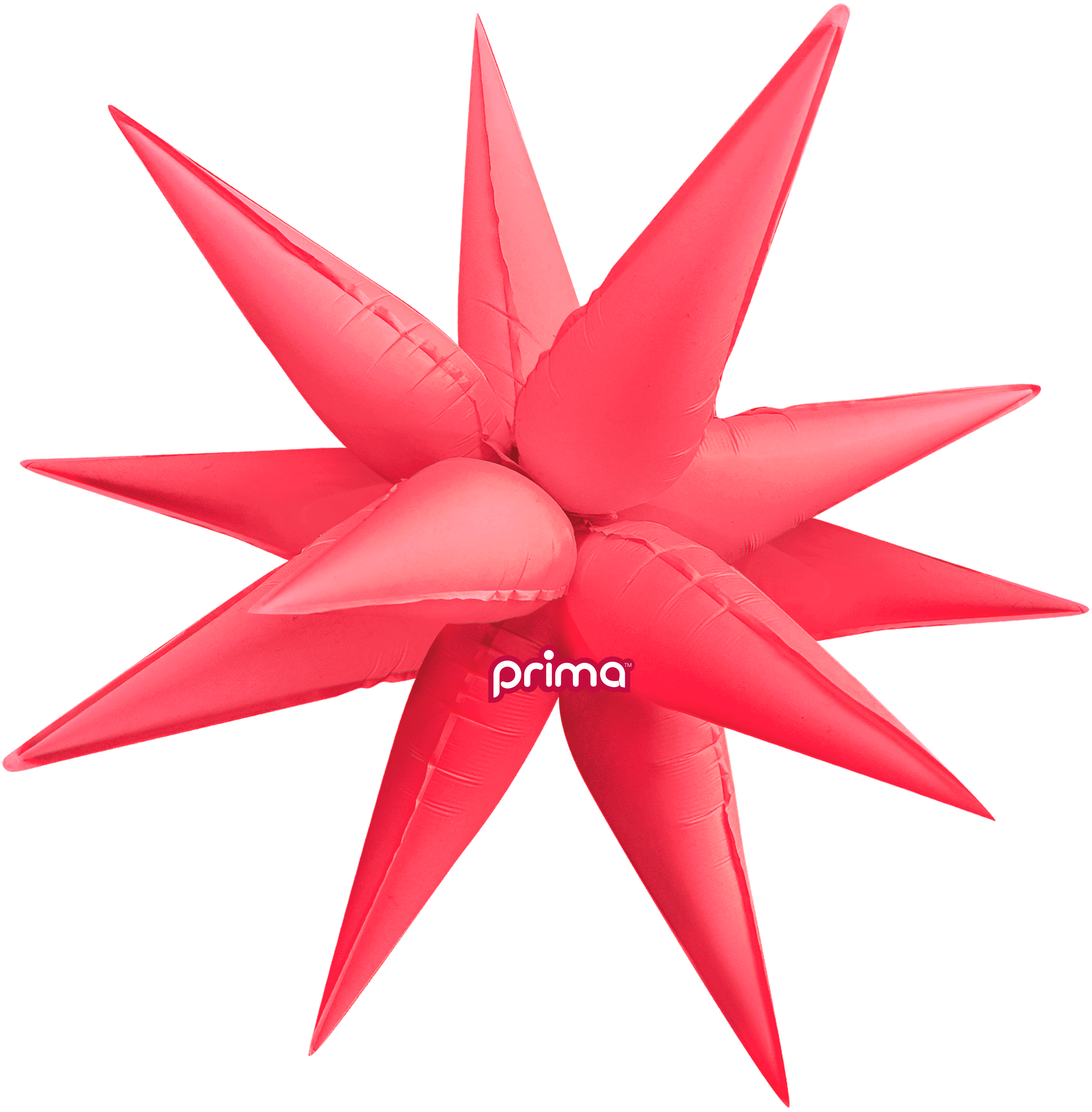 Balloons2Go Balloons Electric Coral Starbursts / 26 Inch Prima Electric Starpoint Balloons Electric Starpoint Balloons | Prima Shiny Star Decor
