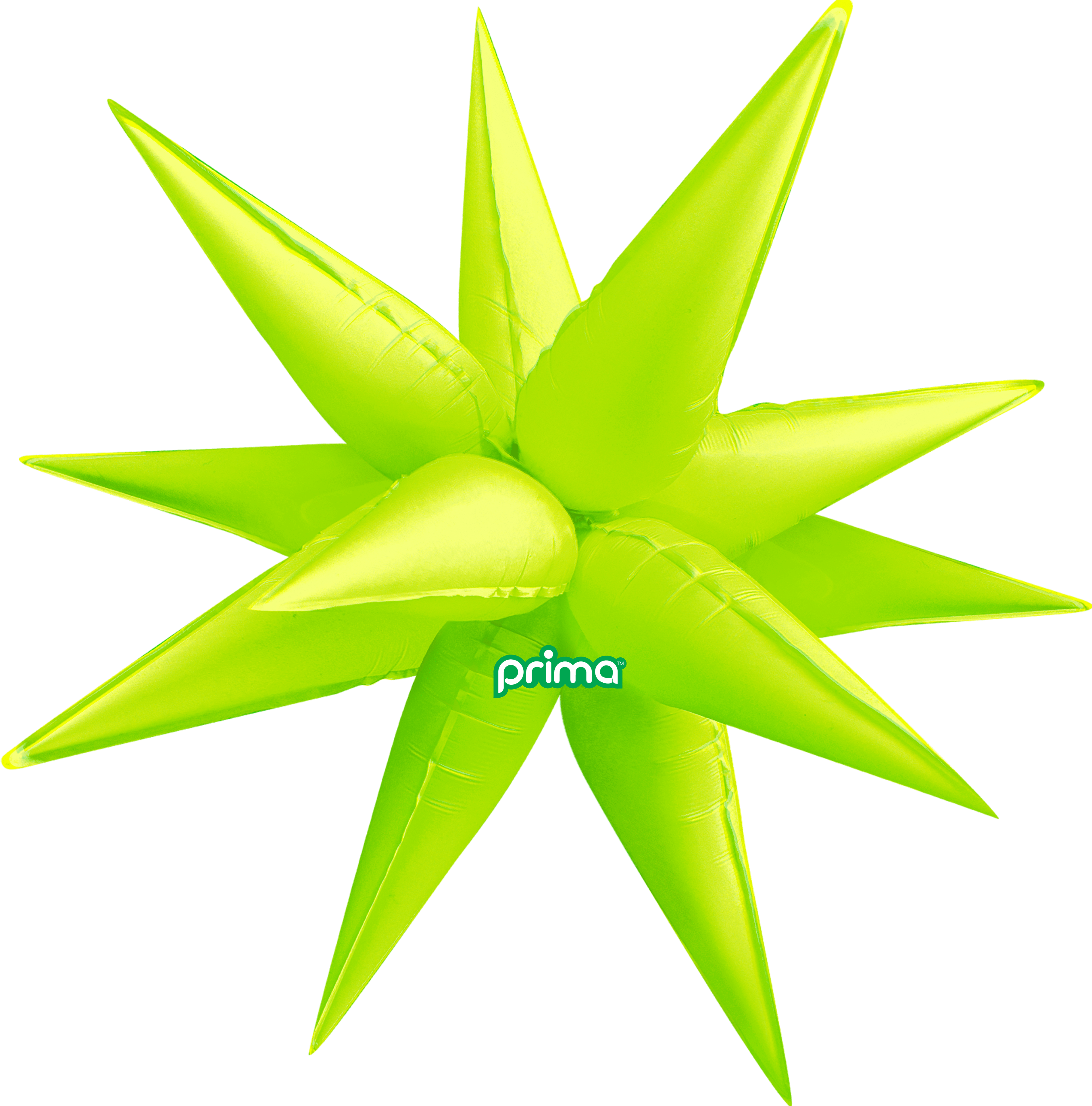 Balloons2Go Balloons Electric Yellow Starbursts / 26 Inch Prima Electric Starpoint Balloons Electric Starpoint Balloons | Prima Shiny Star Decor
