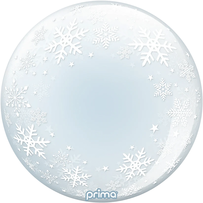 Balloons2Go Balloons 20" clear Snow flakes Balloon Bubble 20" Clear Snowflakes Bubble Balloon – Winter Party Style