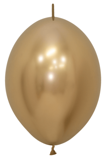 Balloons2Go Reflex Gold Link-O-Loon Latex Balloons 12 inch | 25ct Reflex Gold Link-O-Loon Latex Balloons | 25ct 12 inch