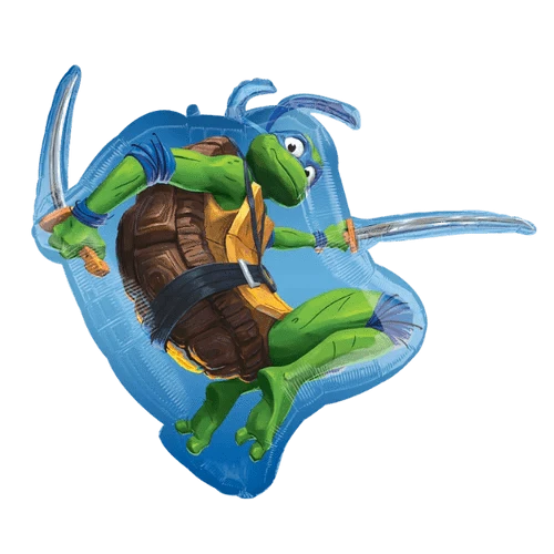 Balloons2Go Balloons 32" Teenage Mutant Ninja Turtles Leonardo Super Shape Foil Balloon | 1 Count 32" Tmnt Leonardo Foil Balloon – Teenage Mutant Ninja