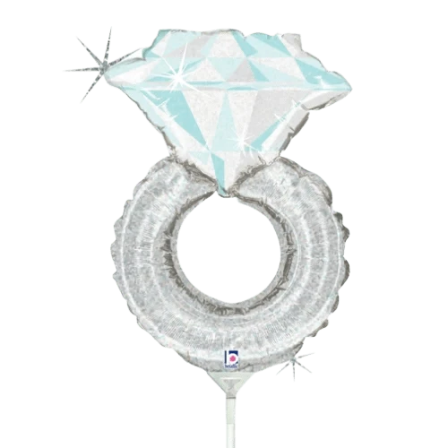 Balloons2Go Balloons 14" Betallic Wedding Ring Airfill Foil Balloon 14" Betallic Wedding Ring Airfill Foil Balloon