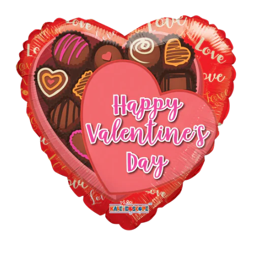 18" Valentine's Chocolate Box Heart Foil Balloon