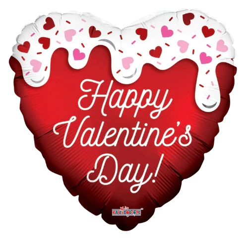 Balloons2Go Balloons 36" Happy Valentine Day Melted Heart Foil Balloon (P7) | 1 Count 36" Valentine's Melted Heart Foil Balloons – 5ct