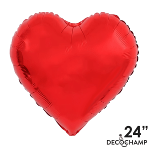 Decochamp Balloons 24" Deco Heart Red Foil Balloon - Pkg 24" Deco Heart Red Foil Balloon - Pkg