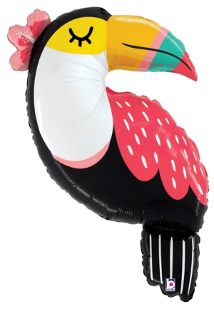 Balloons2Go Balloons 34" Summer Toucan Foil Balloon - Pkg 34in Summer Toucan Foil Balloon | Tropical Party Vibe