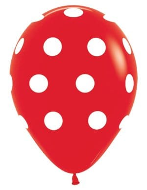 sempertex Balloons 11" Red with Polka Dots Latex Balloons - 50ct 11" Red with Polka Dots Latex Balloons - 50ct