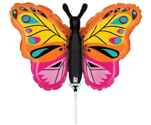 Balloons2Go Balloons 14" Colorful Butterfly Air-Fill Shape Foil Balloon 14in Colorful Butterfly Air-Fill Shape Foil Balloon | Garden Theme