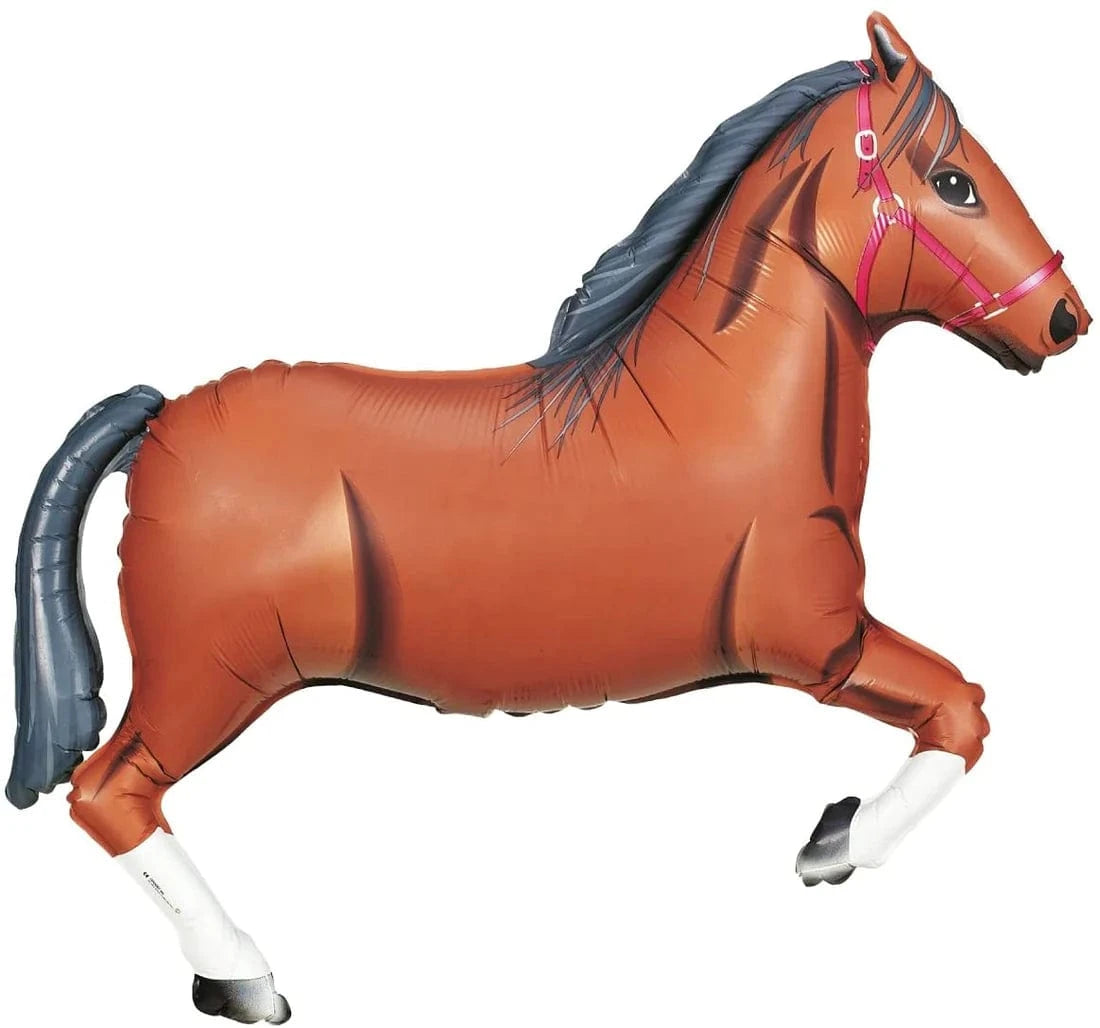 Balloons2Go Balloons 43" Horse Balloon 43in Horse Foil Balloon | Farm & Cowboy Party Decor