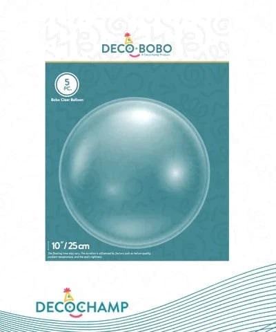 Balloons2Go Balloons Deco Bobo 10" 5ct Balloons Deco Bobo 10in Balloons - 5ct | Crystal Clear DIY Bubble Balloons