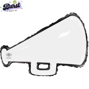 Balloons2Go Balloons 27" White Cheer Megaphone Foil 27" White Cheer Megaphone Foil