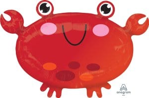 Balloons2Go Balloons Crab Super Shape Balloon Crab Supershape Foil Balloon | Ocean Theme Decor