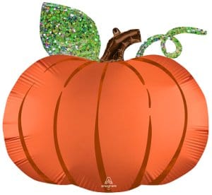 Balloons2Go Balloons 25" x 24" Satin Infused Pumpkin SuperShape Foil Balloon 25" Satin Pumpkin Balloon – Infused Foil Supershape