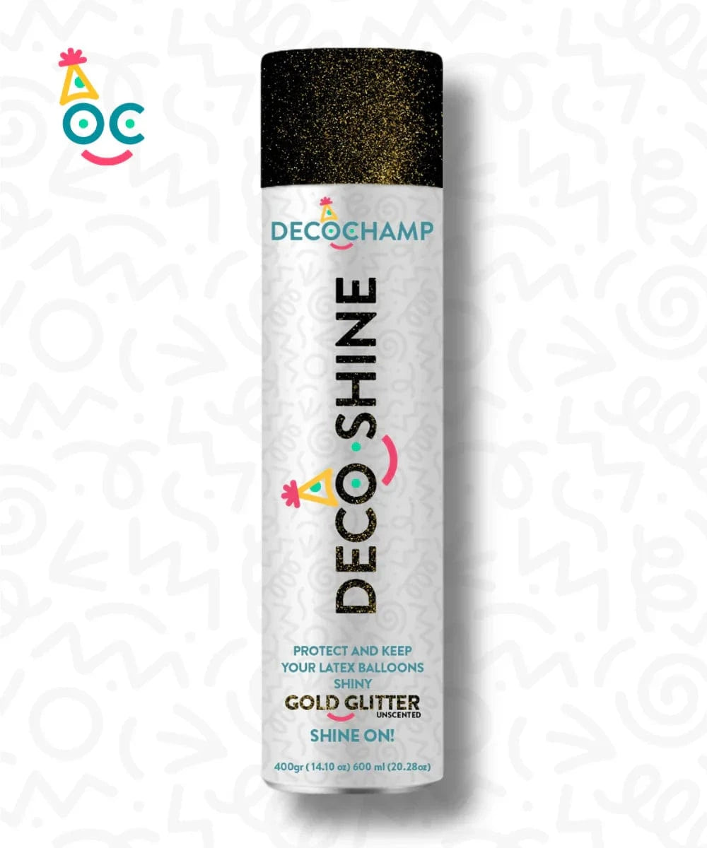 Balloons2Go Balloons DecoShine Gold Glitter Spray (1 count - 600 ml / 14 oz DecoShine Gold Glitter Spray - 600ml | Balloon Shine Enhancer