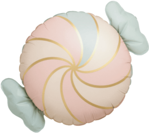 Decochamp Balloons 24" Candy shape pastel swirl foil balloon 24" Candy shape pastel swirl foil balloon