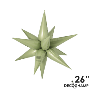 Decochamp Balloons 26" Small Starburst Olive Green Foil Balloon 26" Small Starburst Olive Green Foil Balloon