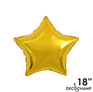 Decochamp Balloons 18" Deco Star Gold Foil Balloon - Pkg 18" Deco Star Gold Foil Balloon - Pkg