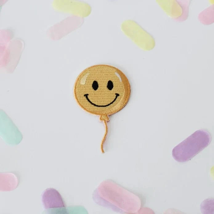 Balloons2Go Balloons SMILE BALLOON EMBROIDERED PATCH Smile Balloon Embroidered Patch | Whimsical Accessory