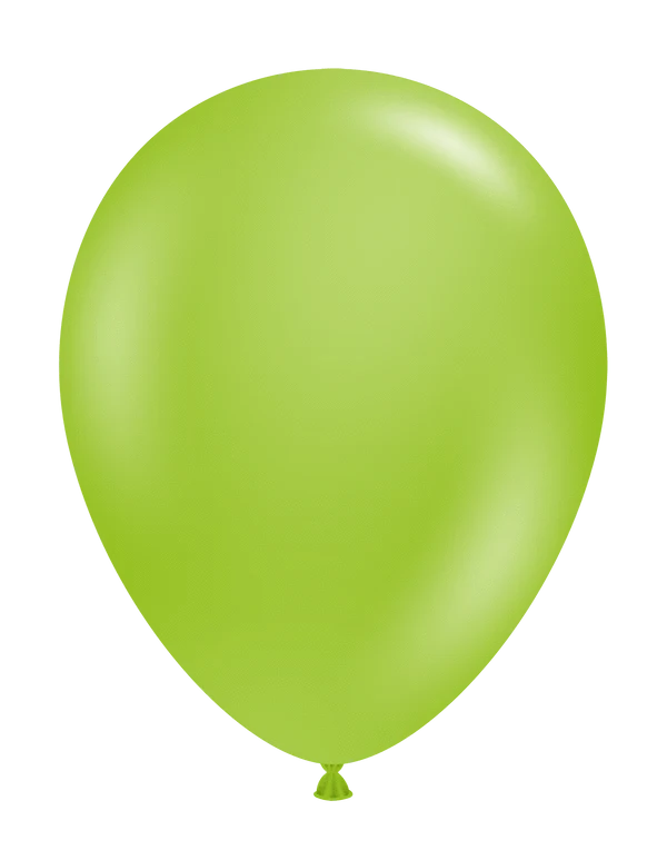 Balloons2Go Balloons 5 inch (50 Ct) / Lime Green TUFTEX Deluxe Round Latex Colors | All Sizes Tuftex Designer Round Latex Balloons | Assorted Premium Colors