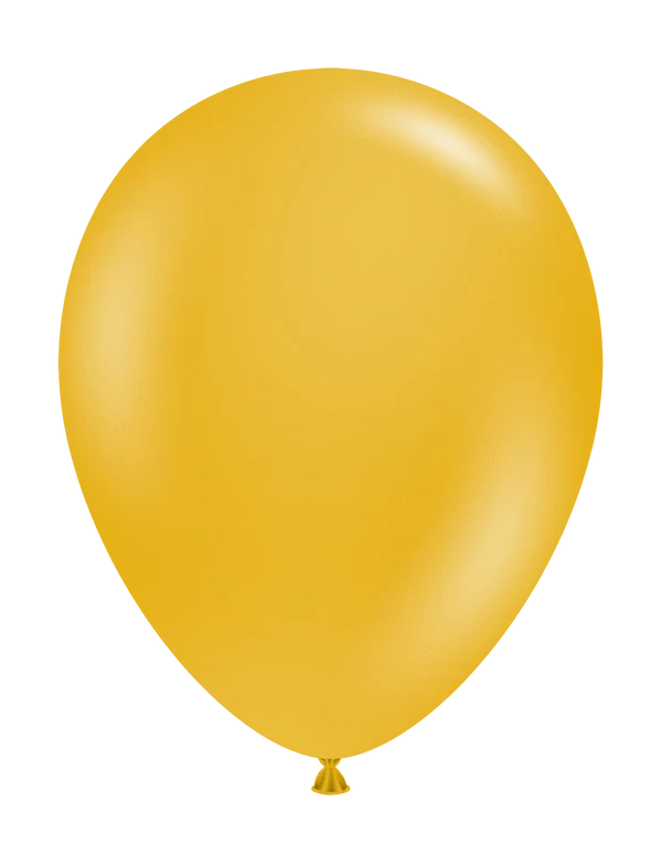 Balloons2Go Balloons 5 inch (50 Ct) / Mustard TUFTEX Deluxe Round Latex Colors | All Sizes Tuftex Designer Round Latex Balloons | Assorted Premium Colors
