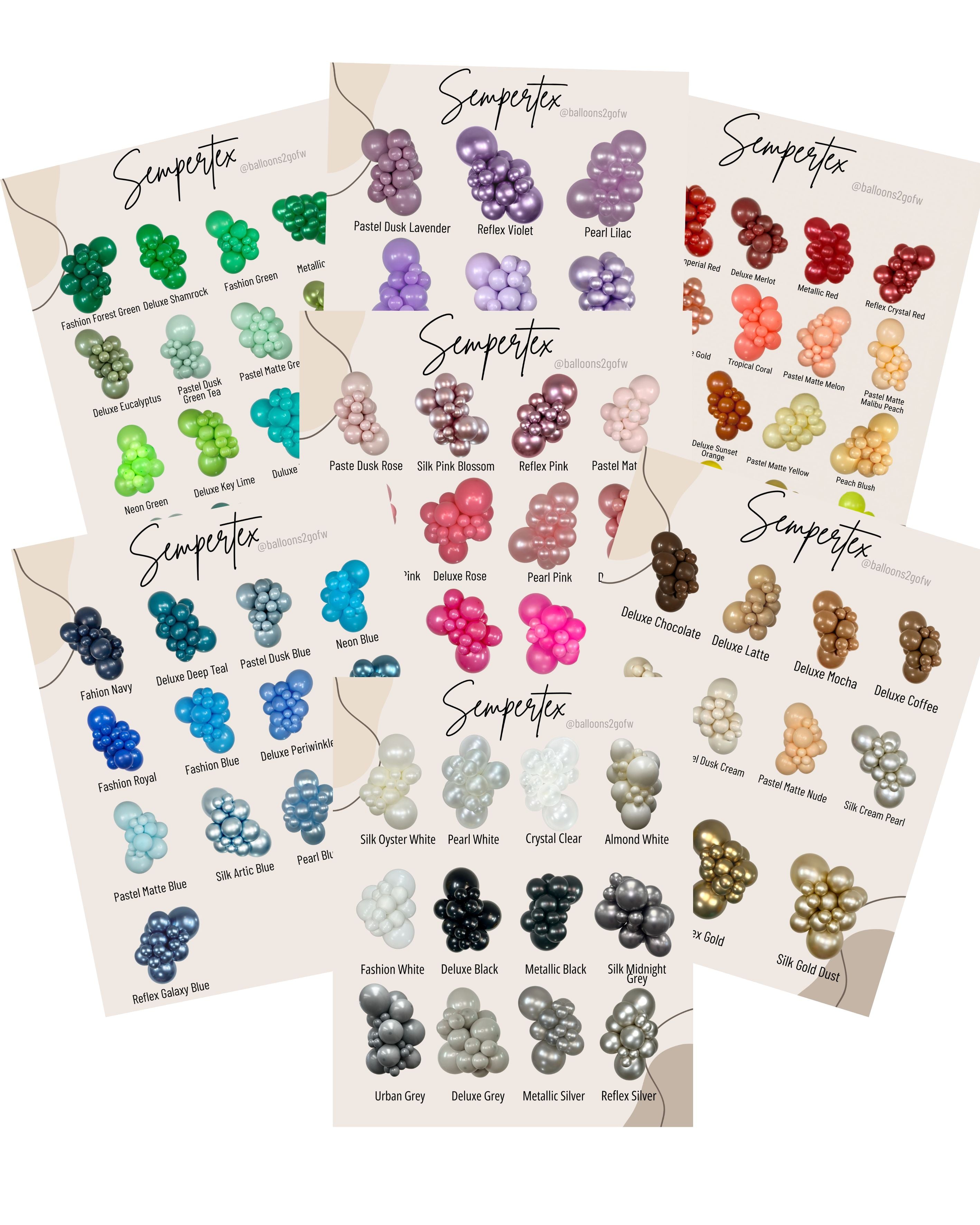 Sempertex Balloon Color Cluster Chart | Digital Download