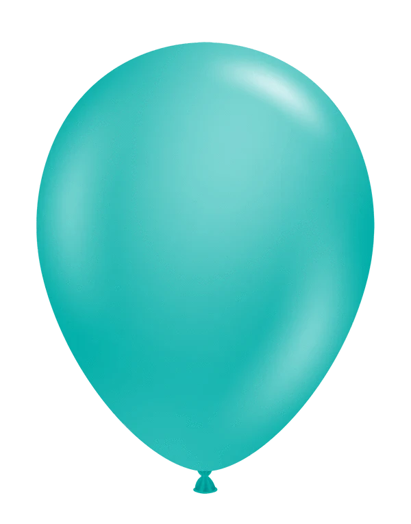 Balloons2Go Balloons 5 inch (50 Ct) / Teal TUFTEX Deluxe Round Latex Colors | All Sizes Tuftex Designer Round Latex Balloons | Assorted Premium Colors