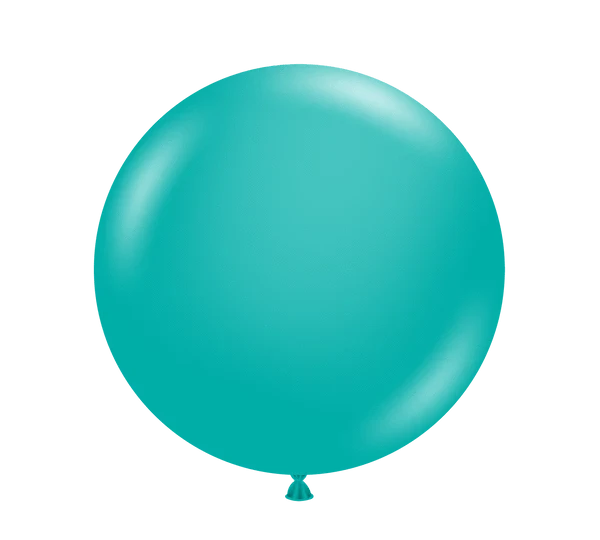Balloons2Go Balloons 24 inch (25 Ct) / Teal TUFTEX Deluxe Round Latex Colors | All Sizes Tuftex Designer Round Latex Balloons | Assorted Premium Colors