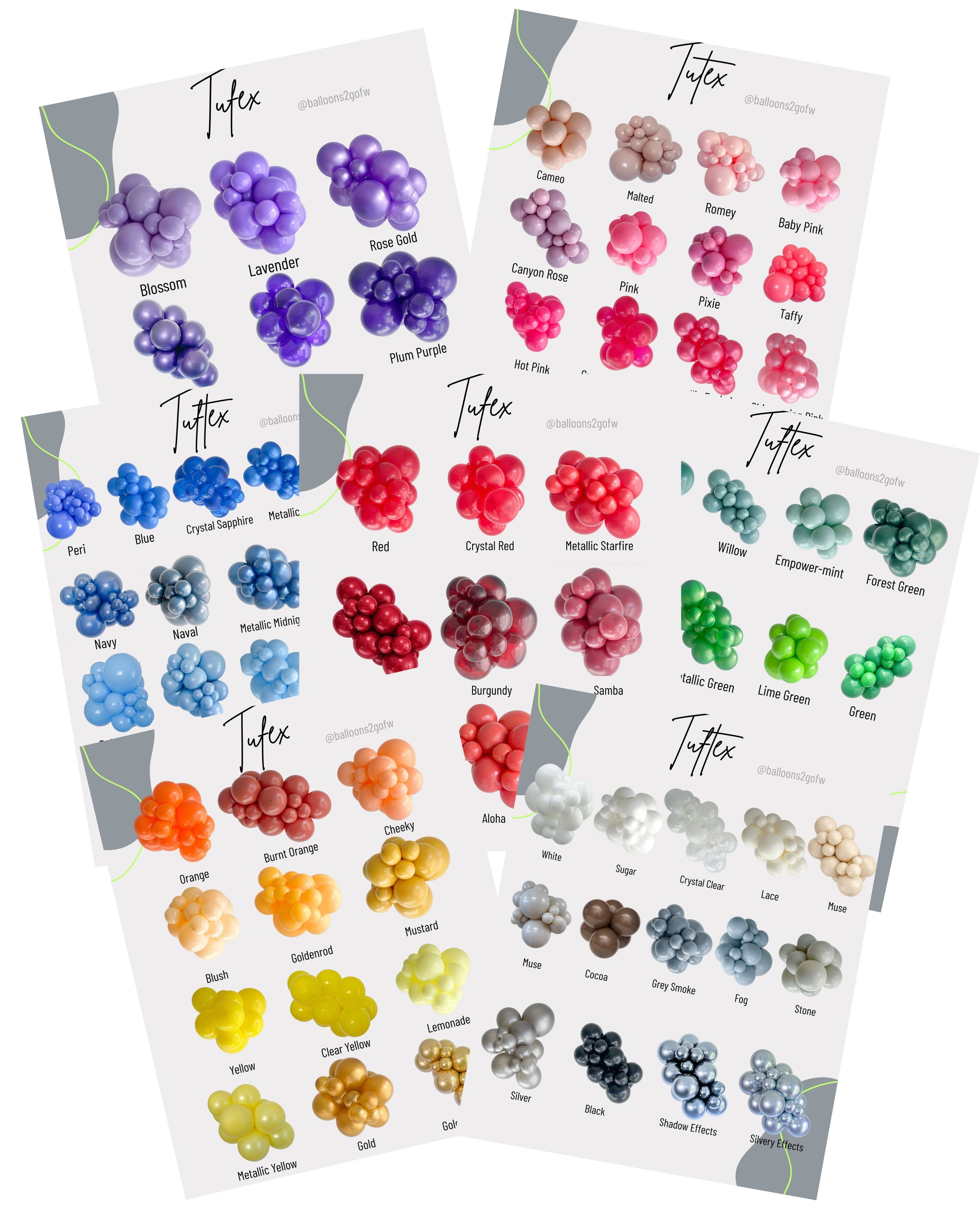Tuftex Balloon Color Cluster Chart | Digital Download