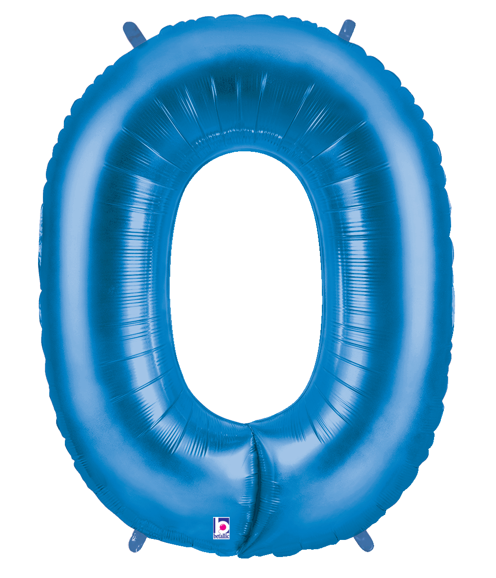 Balloons2Go Balloons 40 inch / 0 40" Blue Number Foil Balloon 40in Blue Number Balloon | Foil Number Decor