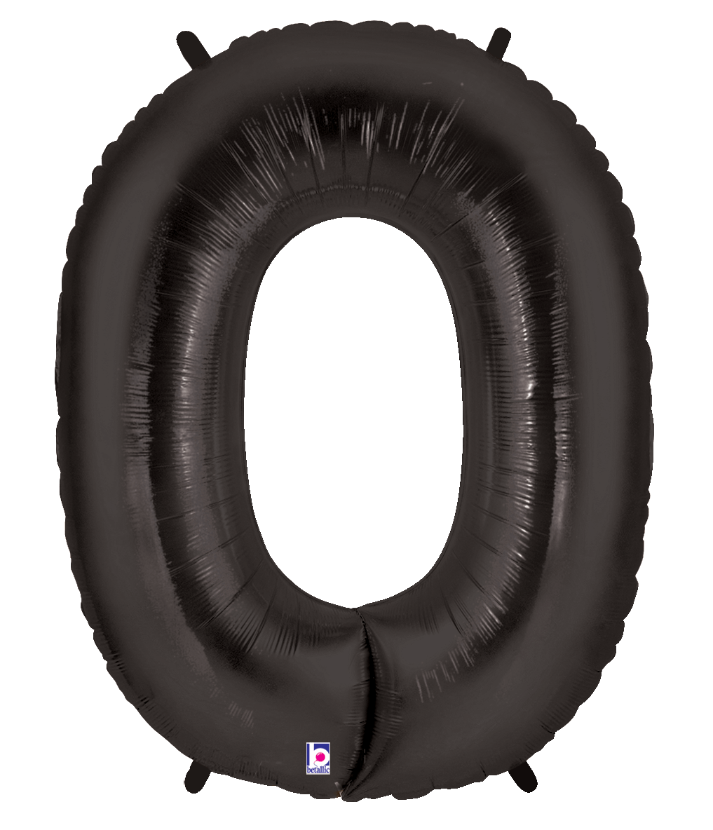 Balloons2Go Balloons 40 Inch / #0 40 inch Number Foil Balloon Black Megalloons Letters & Numbers | Jumbo Foil Alphabet