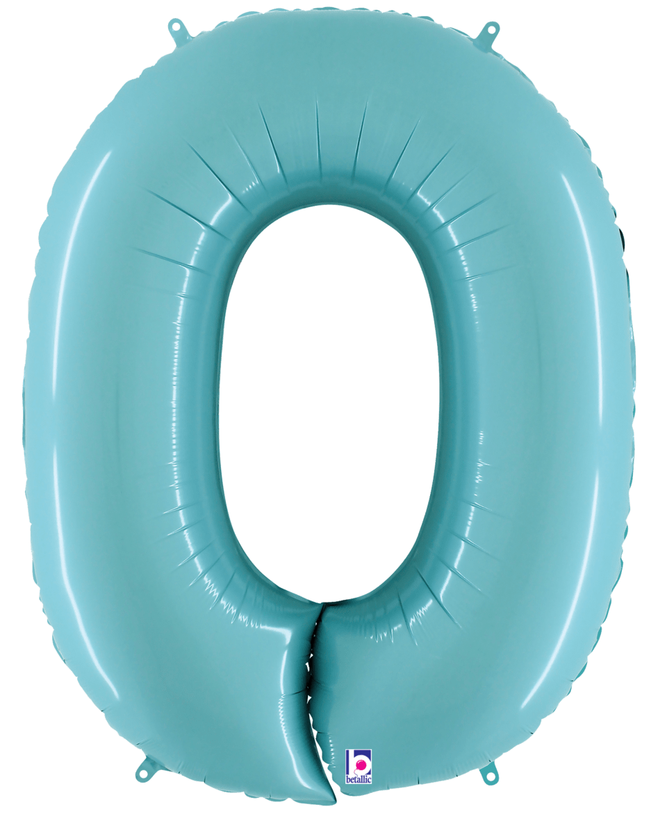 Balloons2Go Balloons 40 inch / 0 Sempertex Pastel Blue Foil Number Balloons Sempertex Pastel Blue Foil Number Balloons